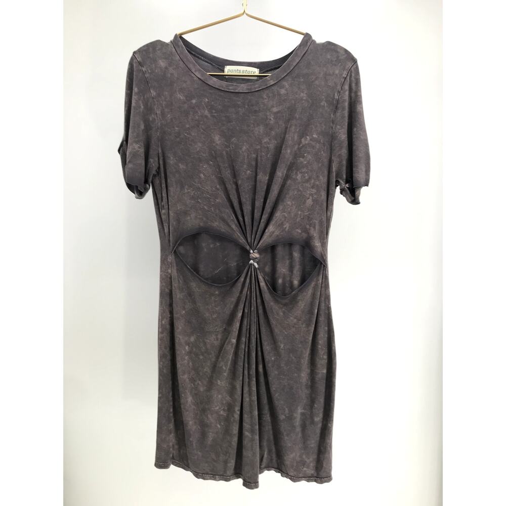 The Pants Store Boutique Tie Dye Knit Cut Out Mini T-Shirt Dress S